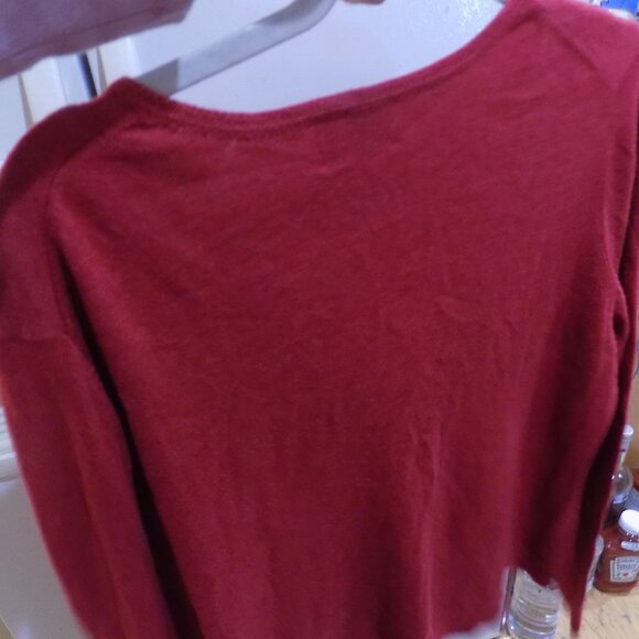 J Jill Red Cotton/Alpaca Blend Embroidered Button-up Cardigan Size Medium m - Picture 3 of 3